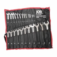 KLUCZE PŁASKO-OCZKOWE POLEROWANE  6-32 MM 24 ELEMENTÓW JOBI STAL CrV