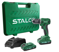 ZESTAW Wiertarko-wkrętarka DS20-55BL +dwa akumulatory 2Ah, ładowarka, walizka