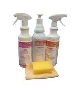 TE-CH zestaw środków do kuchni grill tłuszcz naczynia mięta + ścierka i gąbka