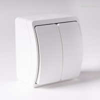 Włącznik światła podwójny n/t IP44 biały 152-01