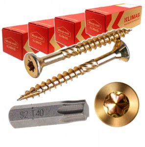 WKCS-10400 wkręty ciesielskie 10x400 hartowane łeb stożkowy 100szt /4x25szt +BIT