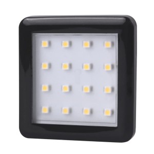 SQUARE 2 CZARNY, 1,5W 12VDC 16pkt, ZIMNA kwadratow