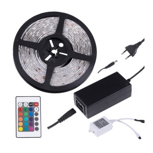 Zestaw taśma RGB IP45 5m, sterownik IR RGB z pilot