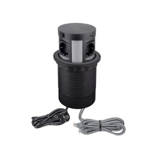 MULTI BOX, czarny, 4 x gniazdo FR, 2 x USB typ A,