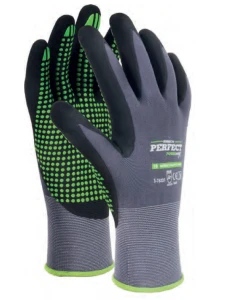 RĘKAWICE NYLONOWE NITRYLOWE ROBOCZE NITRILE FLEX DOTS roz 8
