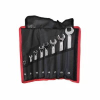 KLUCZE PŁASKO-OCZKOWE POLEROWANE  6-22 MM 8 ELEMENTÓW JOBI STAL CrV
