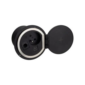SAMBO BOX, czarny, 1 x gniazdo FR, 1 x USB typ A,