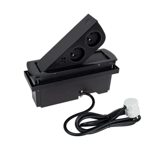 CIZOBOX czarny, 2 x gniazdo FR, 2 x USB, przewód z