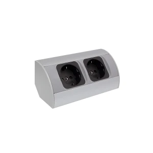 CORNER BOX aluminium 2x gniazdo Schuko