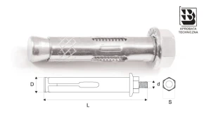 ŁSI-20x150 KOTWA STALOWA STALCO 20/M16x150 100szt (paczka 20x5)