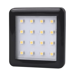SQUARE 2 CZARNY, 1,5W 12VDC 16pkt, CIEPŁA kwadrato