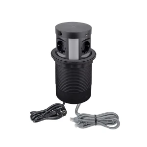 MULTI BOX, czarny, 4 x gniazdo FR, 2 x USB typ A,