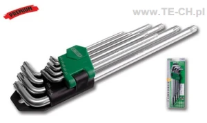 Klucze IMBUSY TORX z otworem DŁUGIE T10-T50 9el.