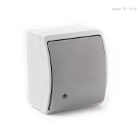 Włącznik światła krzyżowyy n/t IP44 popiel/grafit