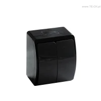 Włącznik podwójny n/t IP44 czarny 152-05