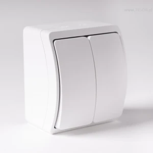 Włącznik światła podwójny n/t IP44 biały 152-01