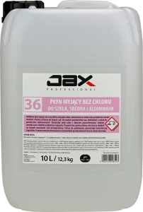 PŁYN MYJĄCY DO SZKŁA SREBRA I ALUMINIUM do zmywarek JAX 36 10l